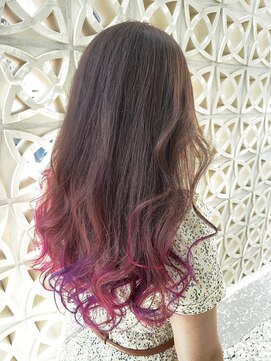 ワクヘアー(WaKu hair) インナーカラー ビビッドピンク×バイオレット