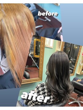 ヘアメイク ユーユ(Hair make U YU) 劇的チェンジ！ハイライトグレー