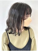 【FOLK】透明感ダークグレージュ☆似合わせ波巻きミディアム♪