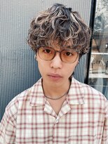 波巻きパーマ波巻きスパイラルパーマハイライトメンズマッシュ