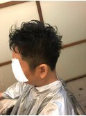 メンズカット　アップバングショートヘア