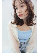 ヘアーメイク スリー(Hair Make 3) ミディアム×ウェーブデザインカラーレイヤーカットウェットヘア
