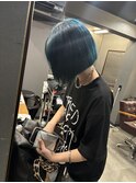 #ぷつっと#ボブ#ブラントカット#タッセルボブ#ターコイズ