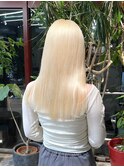 ブロンドカラーブロンドヘアーホワイトブリーチハイトーンロング