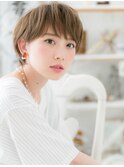 アースカラー斜めバング大人ショートウルフc6上尾20代30代40代
