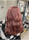ピンクミルクティーベージュケアブリーチ美髪ワイドバング所沢