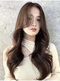 ロングレイヤーカットラベンダーグレーアッシュグレージュ美髪