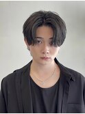 韓国フェザーショートブルーブラック10代20代30代