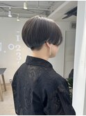 アイスブルー/ハンサムショート/刈り上げ/水色カラー/表参道