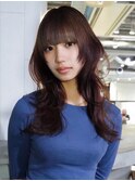 ロングくびれヘア顔周りレイヤーウルフレイヤー_ba556471