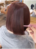 ブリーチなしWカラー×レッドブラウン