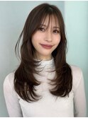 【SARA】レイヤーカット×オリーブベージュカラー
