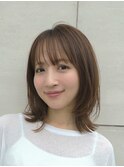 表参道縮毛矯正ミディアムレイヤー髪質改善アッシュグレー30代
