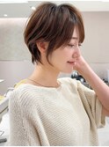 前下がりひし形ショート30代40代50代くびれヘア丸顔面長銀座ボブ