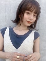 【堀口】大人かわいい/透け感グレージュ/外ハネ/前髪/イメチェン