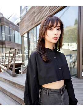 ケリーアン 太田(kelly.un) ミディアムカール　ショコラベージュ　ベビーバング