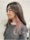 『明るい白髪染め』ペールピンクインナーカラー