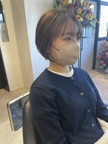 フランチェスカドットボブ(francesca.bob) 丸みのある耳掛けショートボブ×オリーブベージュ【渡辺】梅田