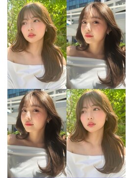 シーシンジュク 新宿南口(Sea shinjuku) ブリーチ無しグレージュ×顔まわりレイヤーカット髪質改善/新宿