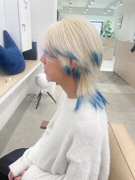 ニュート(Neut ) エンドカラーブルー/ケアブリーチ抜きっぱなし/裾デザインカラー