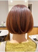 襟足ツーブロックボブ×エドルカラーオレンジ