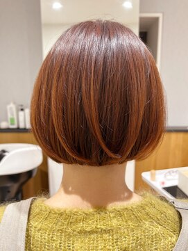 スナオ(sunao) 襟足ツーブロックボブ×エドルカラーオレンジ