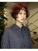 丸みショートレッドカラー