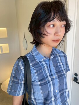 エダメ(EDAME) 大人マッシュウルフ/黒髪/顔まわり