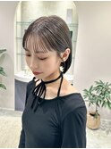 小顔見せショートベージュカラーブリーチしない透明感カラー