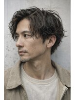 ベル 銀座並木通り店(Belle) 【30代.40代男性へ】ニュアンスパーマ/センターパート