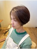 40代、ボブにワンポイントカラー