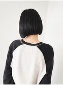 イメチェン/黒髪ボブ/前髪/[渋谷駅/ケアブリーチ/縮毛矯正]