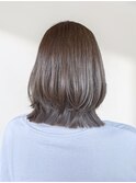 大人可愛いミディアムレイヤーブリーチなしグレージュ◎秋カラー