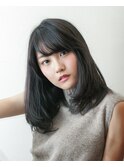 【latte自由が丘】重く見せない黒髪ワンカール
