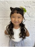 子供アレンジハーフアップ