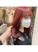 【W_SALON 河原町】チェリーピンク /レイヤーカット