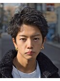 ソフトツイストパーマ  アップバングショート