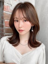 ラルユー 金山(LallYou)&nbsp;黒髪/グレーベージュ/レイヤーロング/前髪パーマ