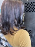 透け感 外はね小顔レイヤーカット ミディアム