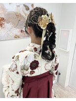 オニキス(ONYX)&nbsp;袴着付け＋先割れポニー三つ編みヘア【chisato 】