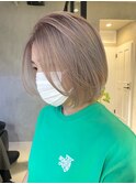 大人ショートボブショートインナーカラー丸みショートカット