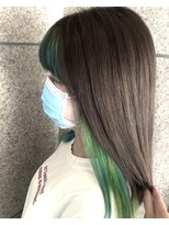 ルシア(LUCIA) フェイスフレーミング/インナーカラー/緑/グリーン/朝霞