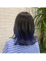 ビスイル 秋葉原店(Vis ill) 20代30代透明感暗髪アッシュブルーグレージュ丸みボブ