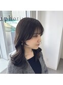 オリーブグレージュ  ブリーチなし  顔周りカット   Syuri