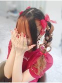ハート編みおろしツイン