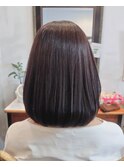 髪質改善ノンジアミンカラー／艶髪ロブ