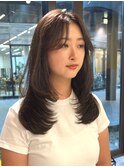 レイヤーカット ワンカール かきあげ前髪