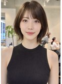 レイヤーボブ　レイヤーカット　くびれヘア　ボブ　韓国風