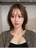 大人ボブ銀座レイヤーカット有楽町ミディアムボブベージュ