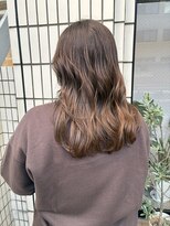 スーリール 福岡別府店(Sourire) オリーブベージュ 髪質改善カラー ミディアム レイヤー 20代30代